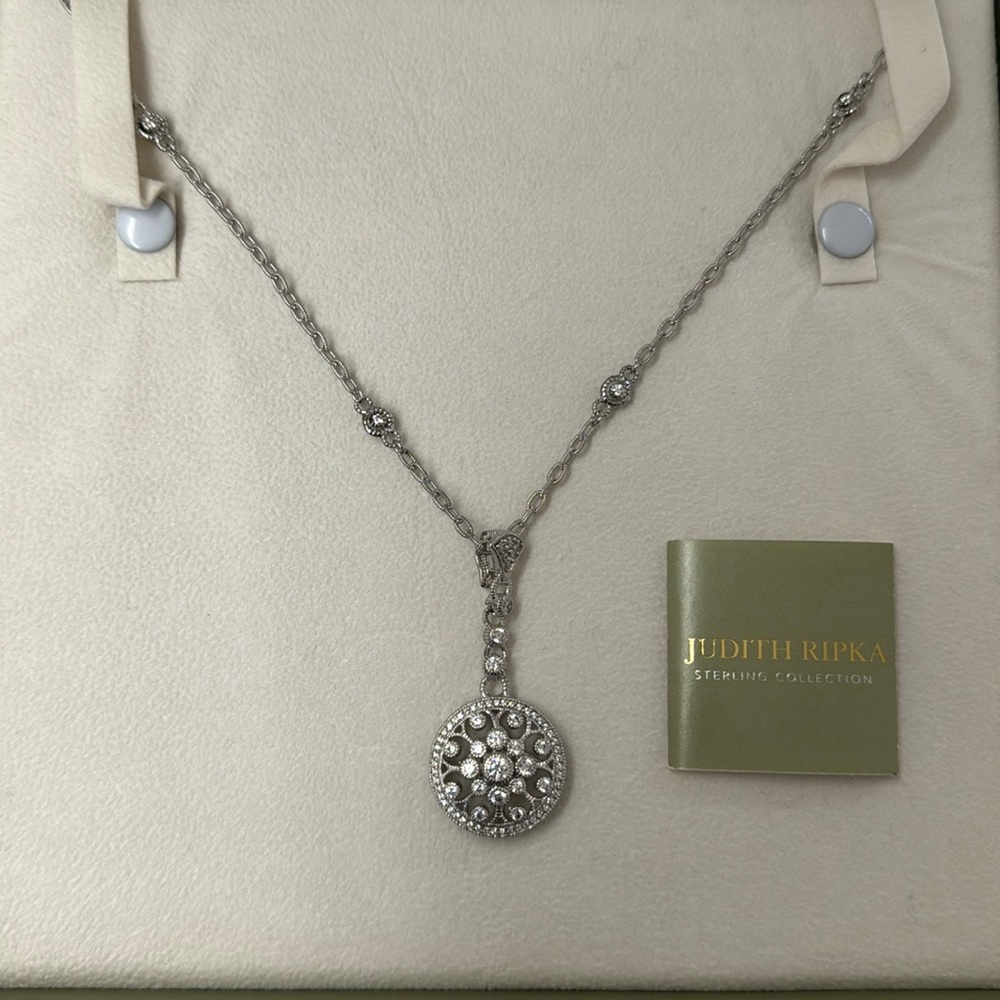 Judith Ripka Diamonique And Sterling Silver Necklace